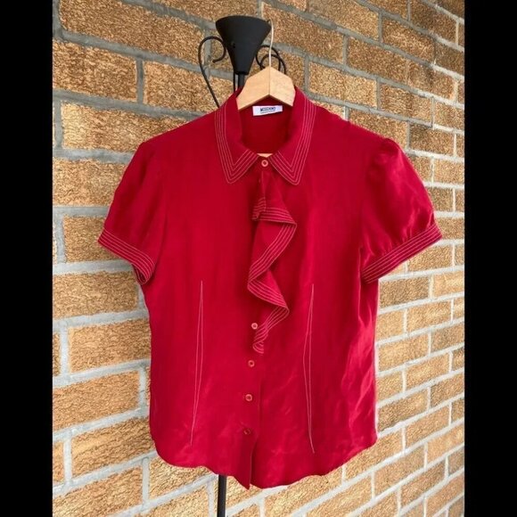 Moschino cheap and chic silk blouse size 12 - Picture 7 of 11